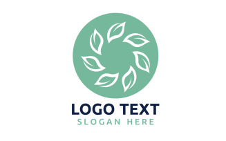 Leaf Circle flower logo symbol or design your logo Brand v26