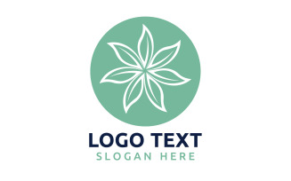 Leaf Circle flower logo symbol or design your logo Brand v28