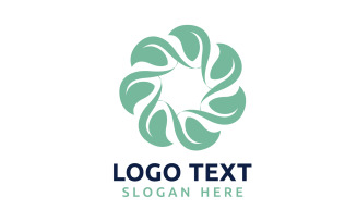 Leaf Circle flower logo symbol or design your logo Brand v2