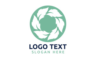 Leaf Circle flower logo symbol or design your logo Brand v30