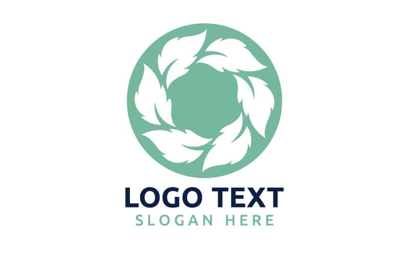 Leaf Circle flower logo symbol or design your logo Brand v30 Logo Template