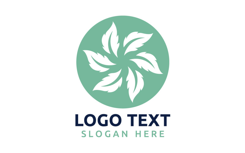 Leaf Circle flower logo symbol or design your logo Brand v31 Logo Template