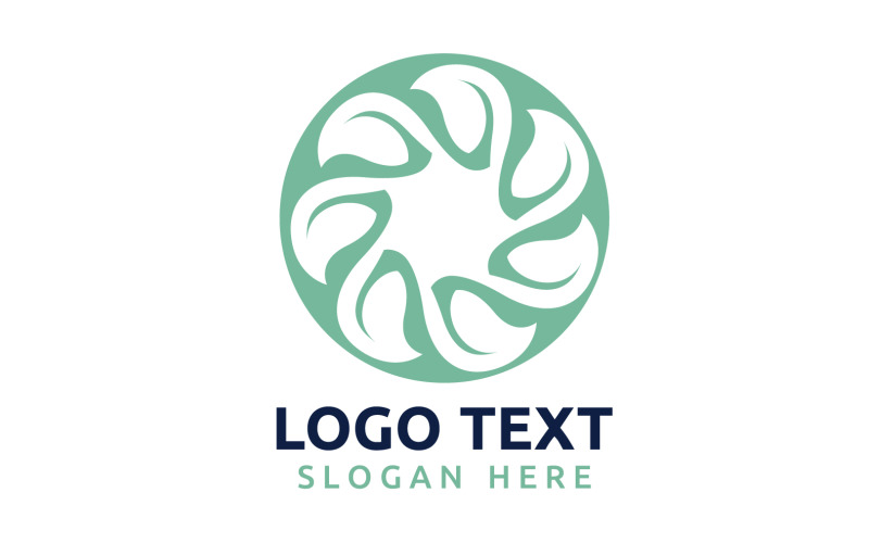 Leaf Circle flower logo symbol or design your logo Brand v34 Logo Template