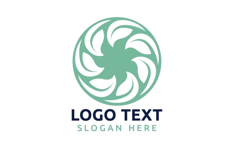 Leaf Circle flower logo symbol or design your logo Brand v36 Logo Template