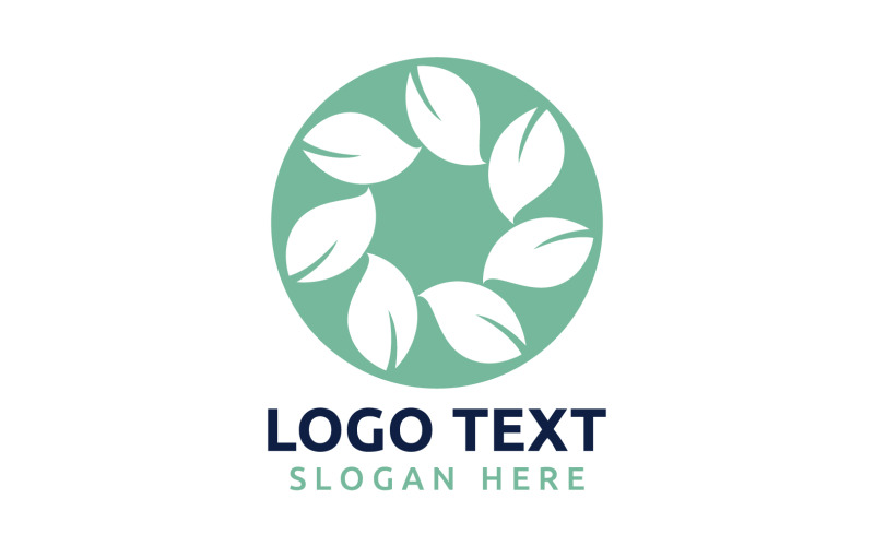 Leaf Circle flower logo symbol or design your logo Brand v38 Logo Template