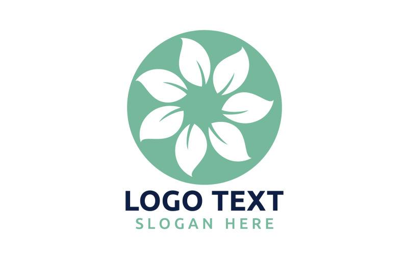 Leaf Circle flower logo symbol or design your logo Brand v39 Logo Template