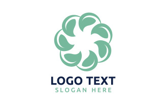Leaf Circle flower logo symbol or design your logo Brand v3