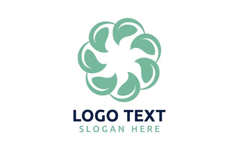 Leaf Circle flower logo symbol or design your logo Brand v3 Logo Template