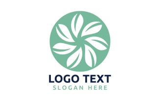 Leaf Circle flower logo symbol or design your logo Brand v40