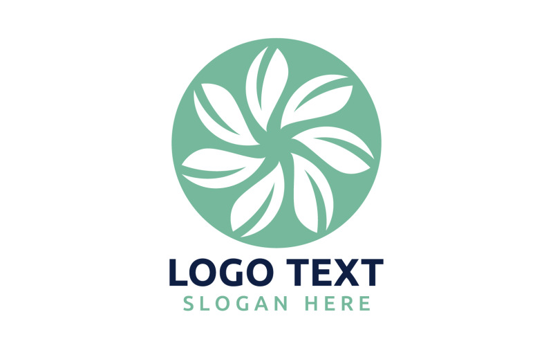 Leaf Circle flower logo symbol or design your logo Brand v40 Logo Template