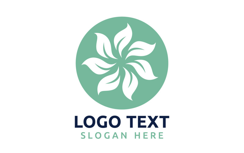 Leaf Circle flower logo symbol or design your logo Brand v41 Logo Template