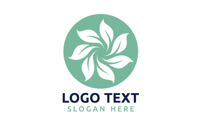 Leaf Circle flower logo symbol or design your logo Brand v42 Logo Template