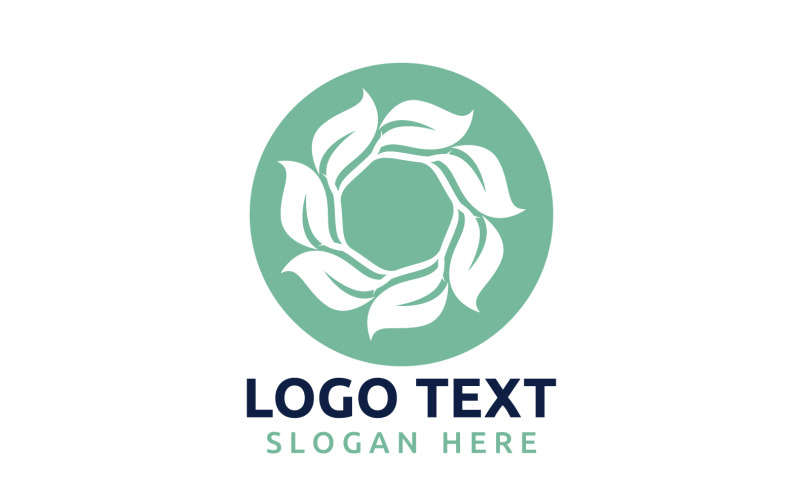 Leaf Circle flower logo symbol or design your logo Brand v43 Logo Template