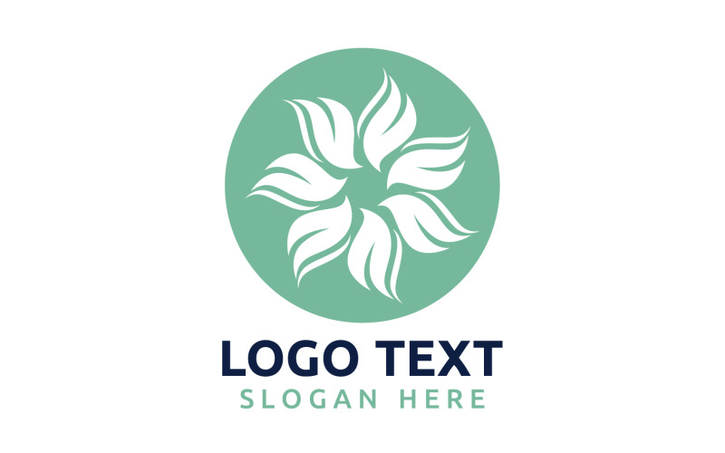 Leaf Circle flower logo symbol or design your logo Brand v44 Logo Template