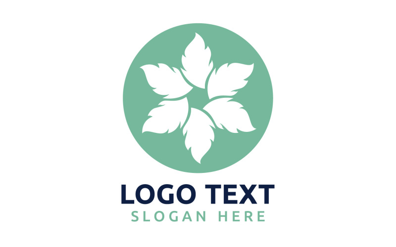 Leaf Circle flower logo symbol or design your logo Brand v45 Logo Template