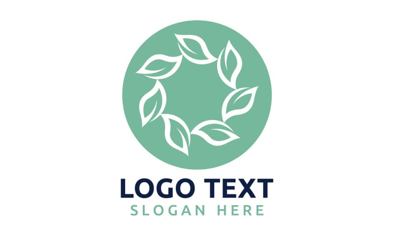 Leaf Circle flower logo symbol or design your logo Brand v49 Logo Template