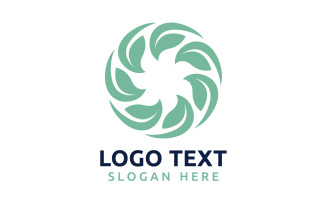 Leaf Circle flower logo symbol or design your logo Brand v4