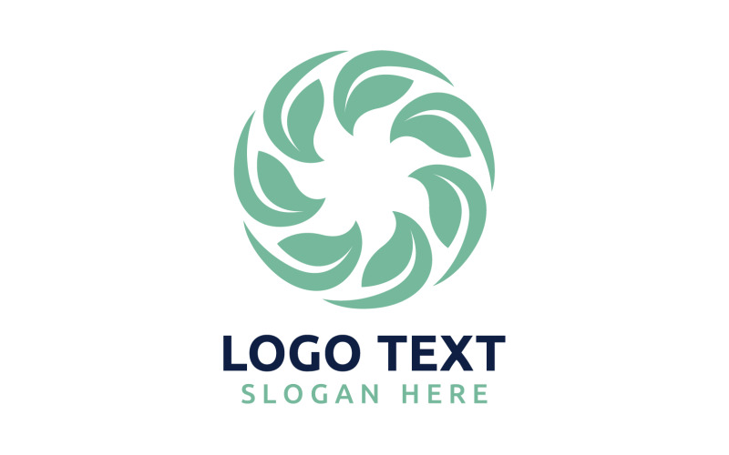 Leaf Circle flower logo symbol or design your logo Brand v4 Logo Template