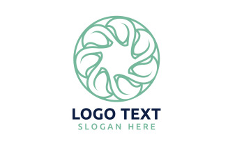 Leaf Circle flower logo symbol or design your logo Brand v50
