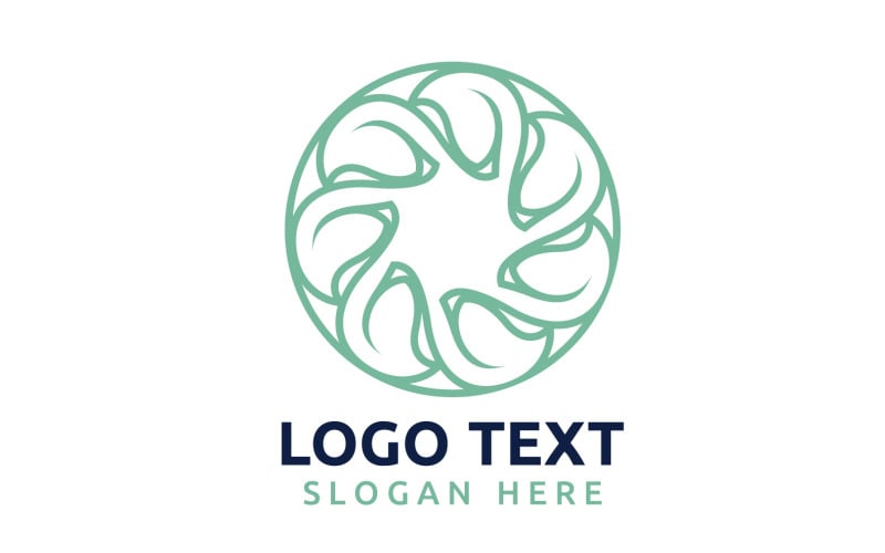 Leaf Circle flower logo symbol or design your logo Brand v50 Logo Template
