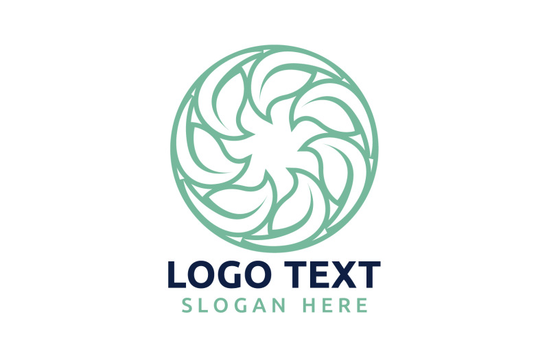 Leaf Circle flower logo symbol or design your logo Brand v52 Logo Template