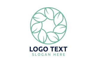 Leaf Circle flower logo symbol or design your logo Brand v54