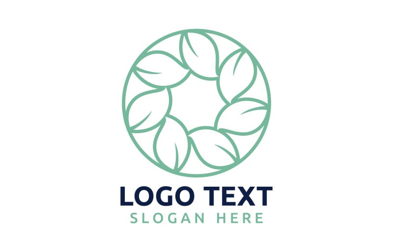 Leaf Circle flower logo symbol or design your logo Brand v54 Logo Template