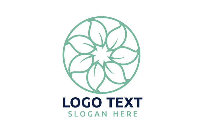 Leaf Circle flower logo symbol or design your logo Brand v55 Logo Template