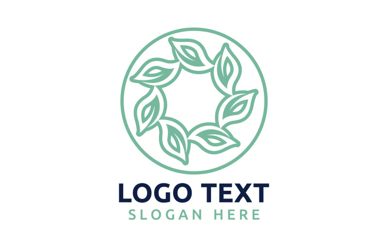 Leaf Circle flower logo symbol or design your logo Brand v57 Logo Template