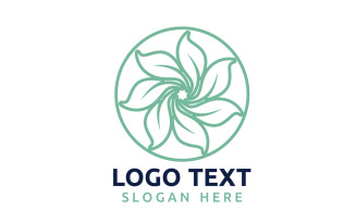 Leaf Circle flower logo symbol or design your logo Brand v58