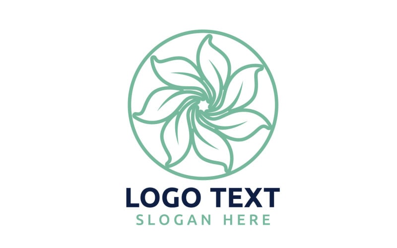 Leaf Circle flower logo symbol or design your logo Brand v58 Logo Template