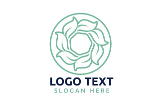 Leaf Circle flower logo symbol or design your logo Brand v59