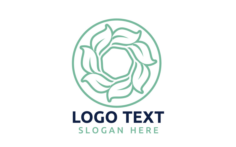 Leaf Circle flower logo symbol or design your logo Brand v59 Logo Template