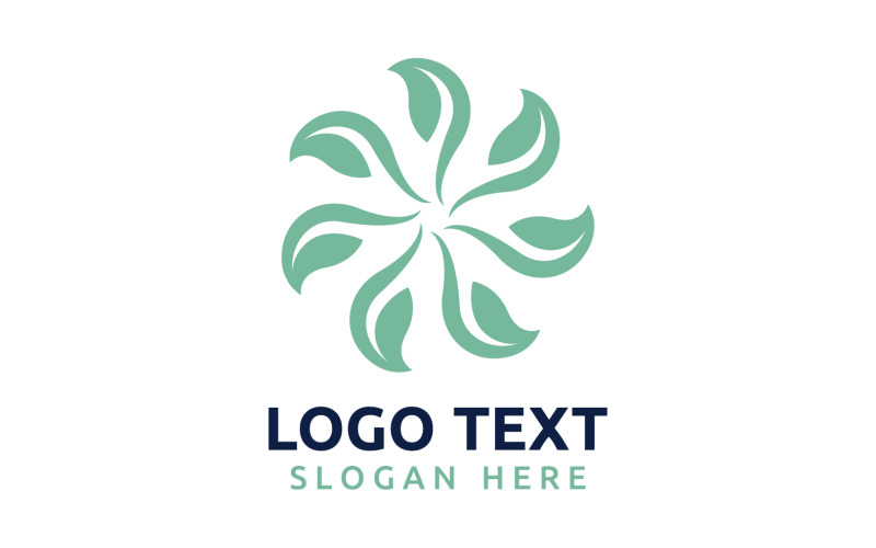 Leaf Circle flower logo symbol or design your logo Brand v5 Logo Template