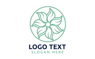 Leaf Circle flower logo symbol or design your logo Brand v60