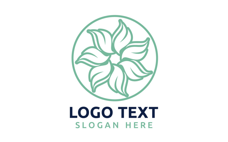 Leaf Circle flower logo symbol or design your logo Brand v60 Logo Template