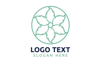 Leaf Circle flower logo symbol or design your logo Brand v61