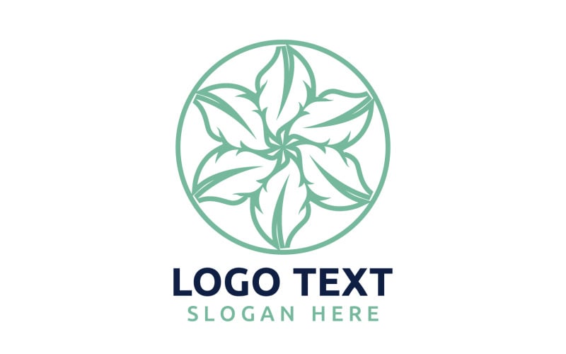 Leaf Circle flower logo symbol or design your logo Brand v62 Logo Template