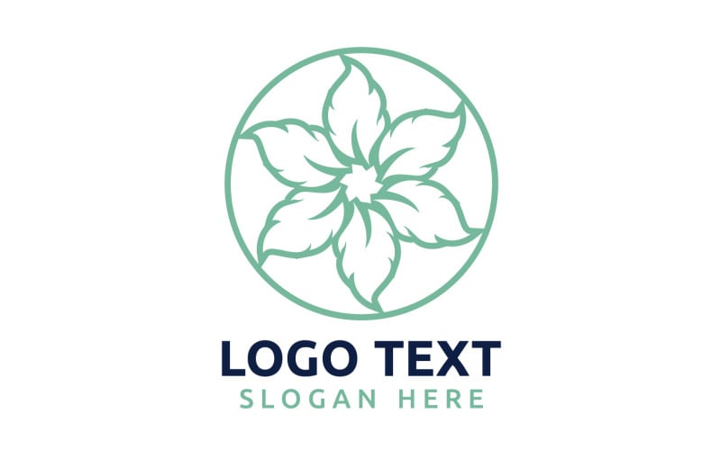 Leaf Circle flower logo symbol or design your logo Brand v63 Logo Template