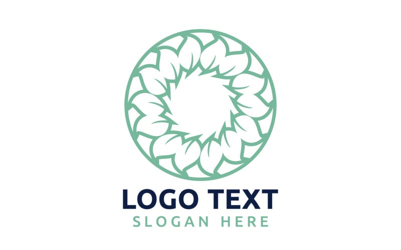 Leaf Circle flower logo symbol or design your logo Brand v64 Logo Template