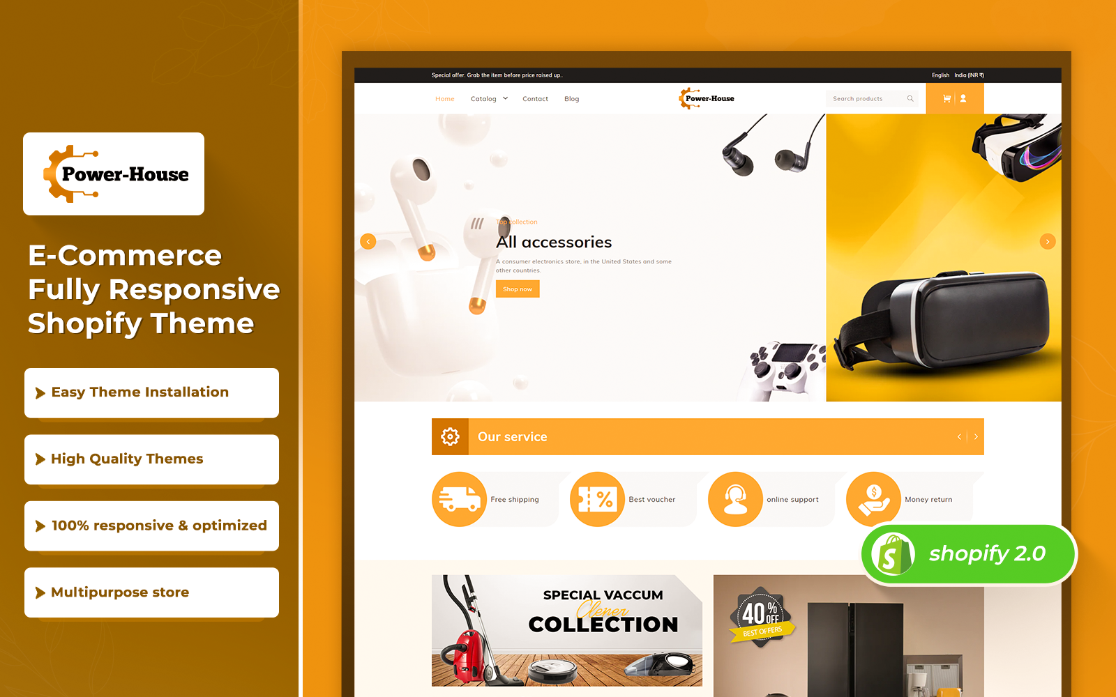 Powerhouse - Elektronisches und mobiles responsives Shopify 2.0-Theme