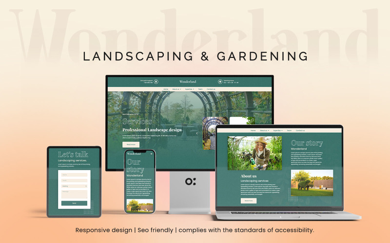 Wonderland Landscaping And Gardening Services Wordpress Theme. WordPress Theme