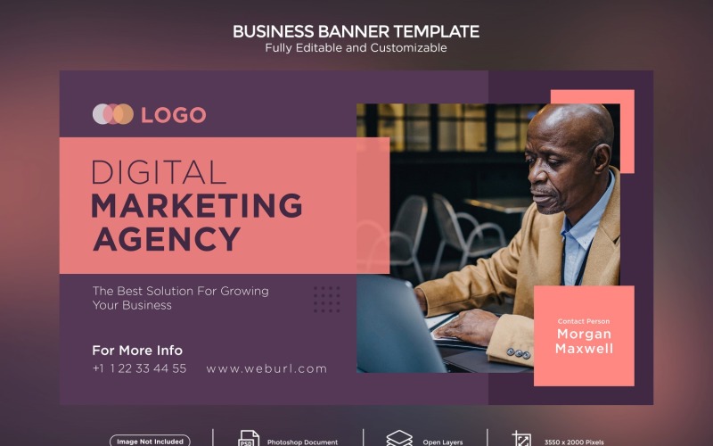 Digital Marketing Agency Business Banner Design Template . Social Media