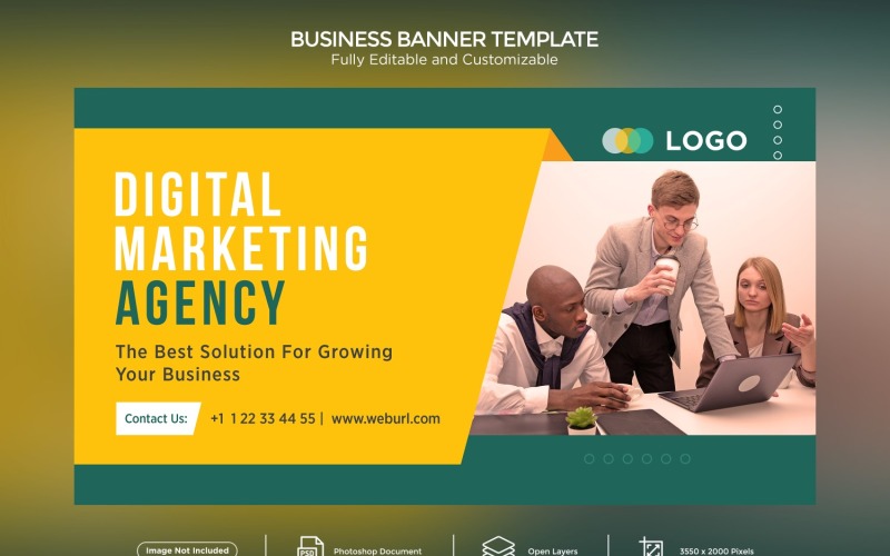Digital Marketing Agency Business Banner Design Template. Social Media