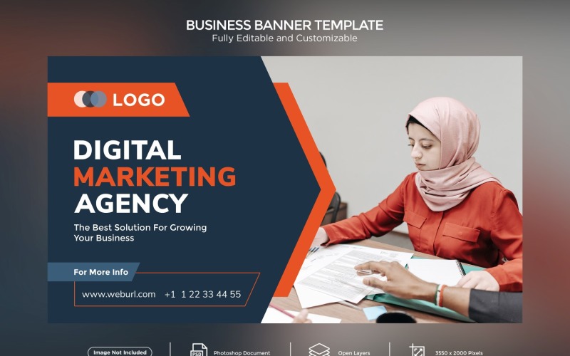 Digital Marketing Agency Business Banner Design Template. Social Media
