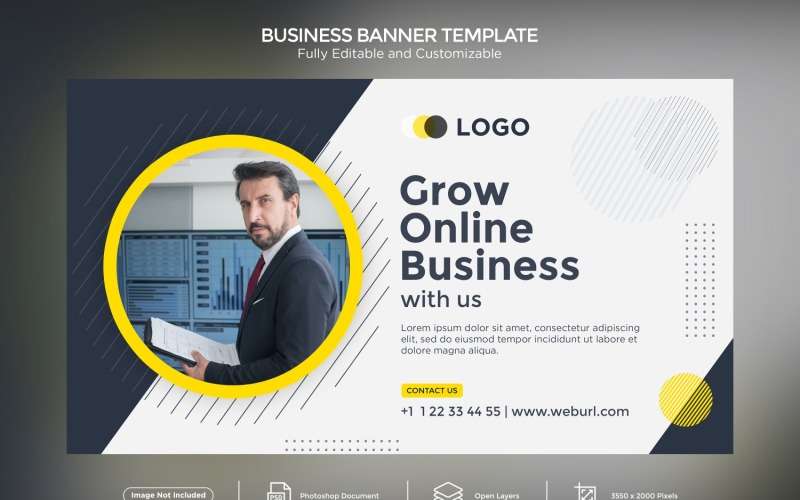 Grow your Online Business Banner Design Template 03 Social Media
