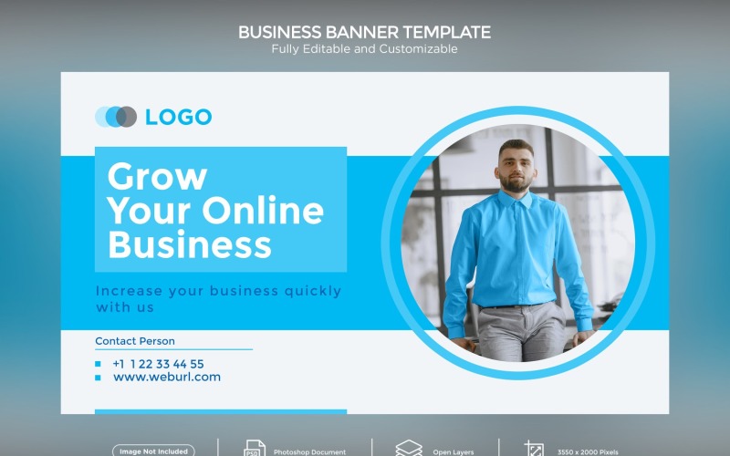 Grow your Online Business Banner Design Template 05 Social Media