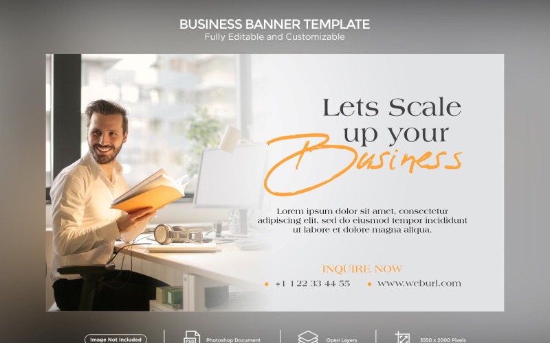 Let's Scale up your Business Banner Design Template 02 Social Media