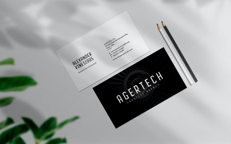 AGERTECH - Creative Minimal Business Card Template Corporate Identity