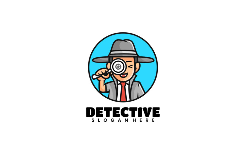 Detective Mascot Cartoon Logo Logo Template